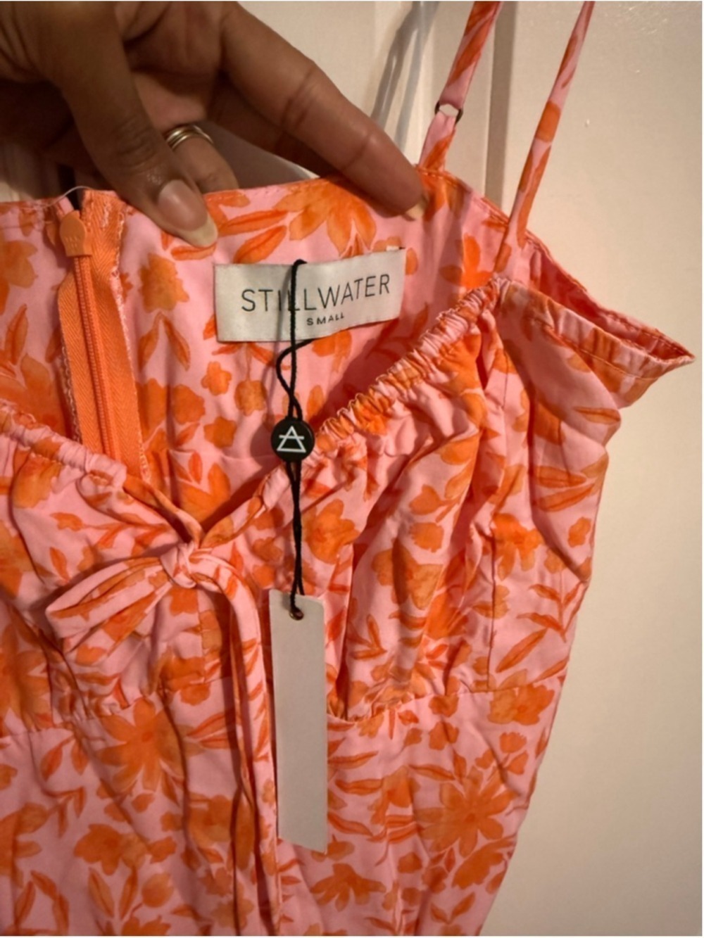 Women's STILLWATER Pink Orange Floral Mini Dress S - Picture 4 of 4